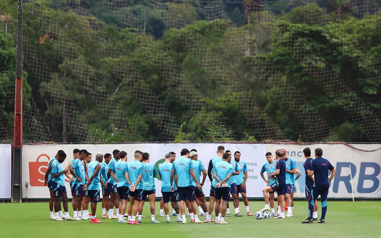 Jogadores do Flamengo durante treinamento (Foto: Gilvan de Souza/Flamengo)