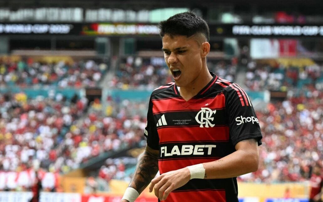 Luiz Araújo durante partida entre Flamengo e Bayern, pelo Mundial de Clubes