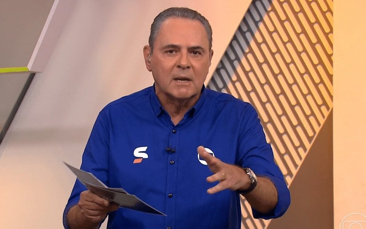 Luis Roberto narrou o duelo entre Flamengo e LA FC (Foto: Reprodução/Globoplay)