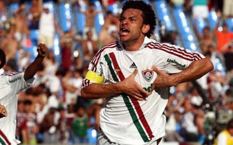 Fred comemora o gol da vitória do Fluminense sobre o Palmeiras, em tarde histórica no Maracanã pelo Brasileirão de 2009. (Foto: Fluminense)