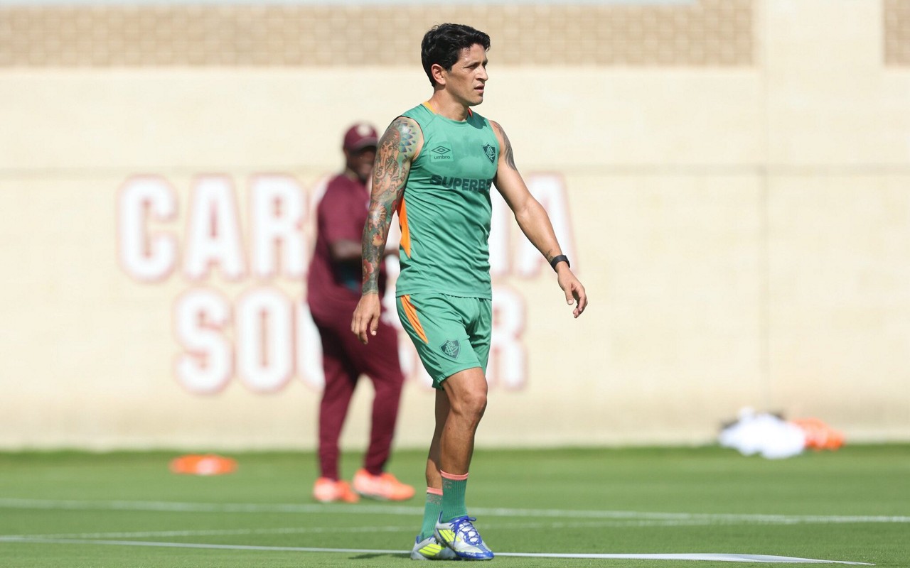 Germán Cano durante treino do Fluminense nos Estados Unidos, em preparação para o Mundial de Clubes (Foto: Marcelo Gonçalves / FFC)