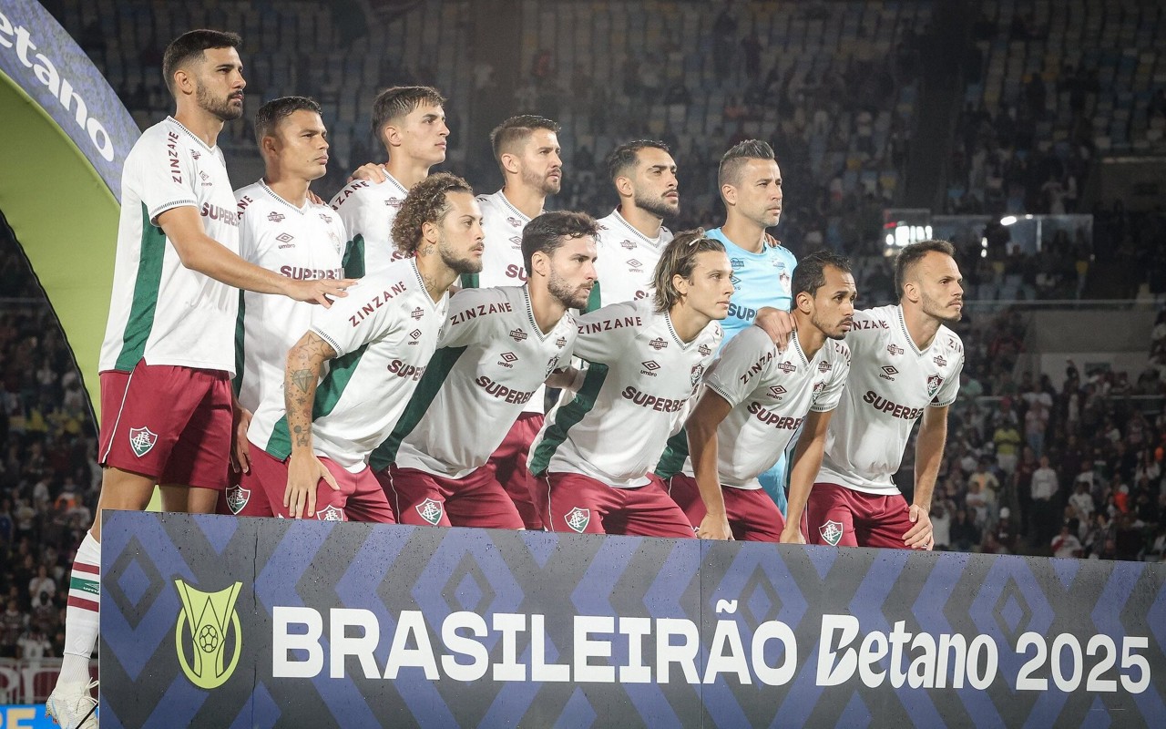 Time do Fluminense antes do clássico contra o Flamengo, pelo Brasileirão (Foto: Marcelo Gonçalves/FFC)
