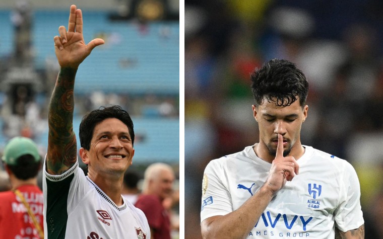 Germán Cano e Marcos Leonardo, respectivos atacantes de Fluminense e Al-Hilal (Fotos: AFP)