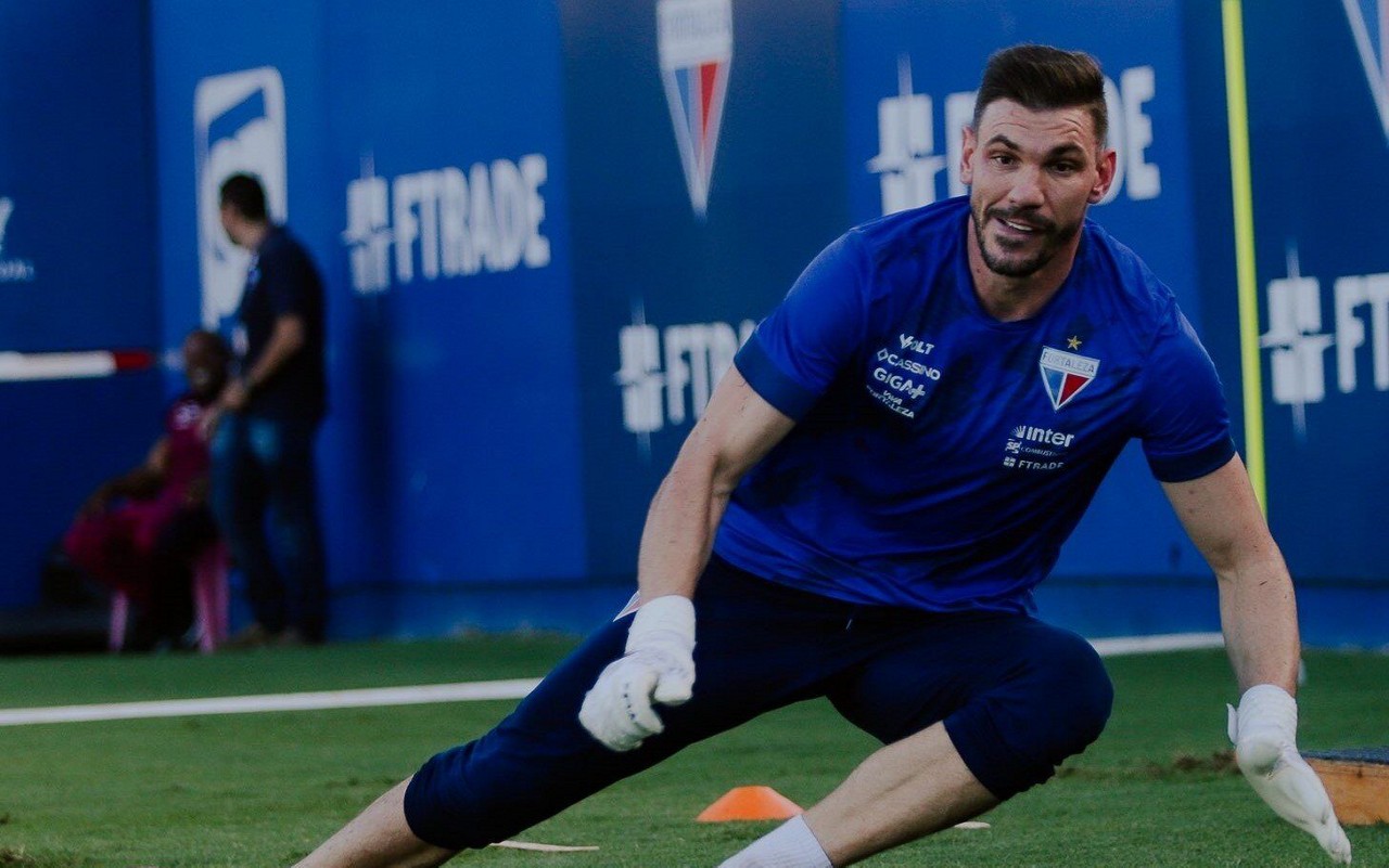 João Ricardo, goleiro do Fortaleza, durante treino (Foto: Renan Ferreira/Fortaleza EC)