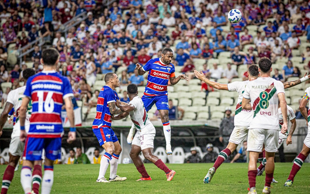 Fortaleza venceu o Fluminense por 2 a 0, na Arena Castelão, neste sábado. Foto: João Moura/Fortaleza EC.