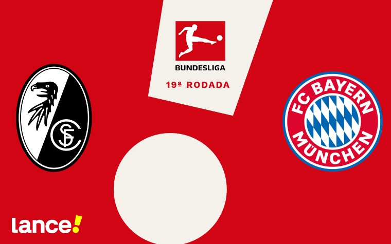 Freiburg e Bayern de Munique se enfrentam pela 19ª rodada da Bundesliga (Arte: Lance!)