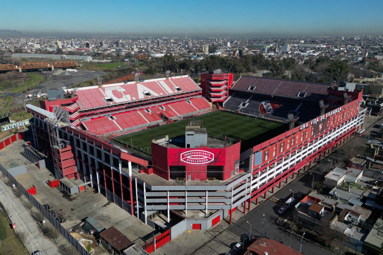 Estádio Libertadores da América, em Avellaneda, um dia após a interrupção da partida entre o Independiente e Universidad de Chile, pela Copa Sul-Americana