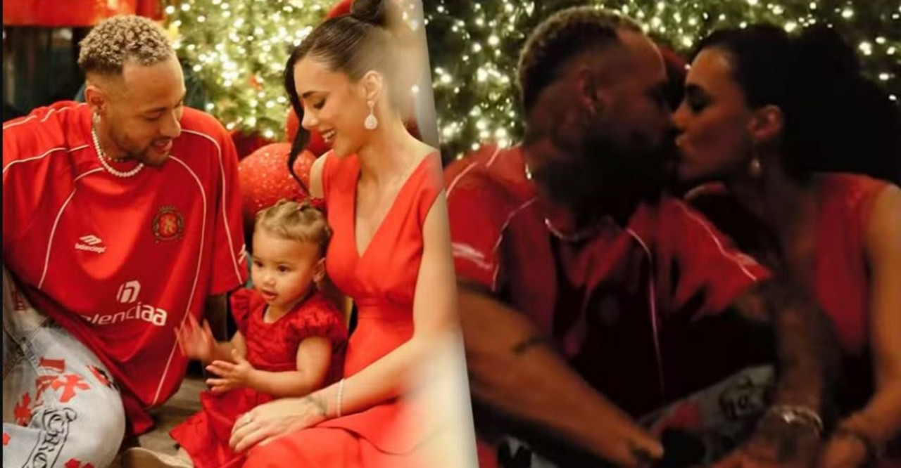 Neymar e Bruna Biancardi comemoram Natal ao lado da filha, familiares e amigos