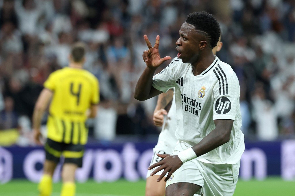 Atacante Vinícius Júnior marcou três gols para o Real Madrid