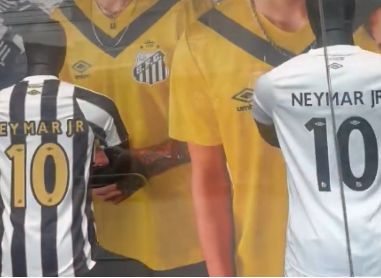 Uniforme do Santos com nome e numero de Neymar é comercializada nas lojas oficiais