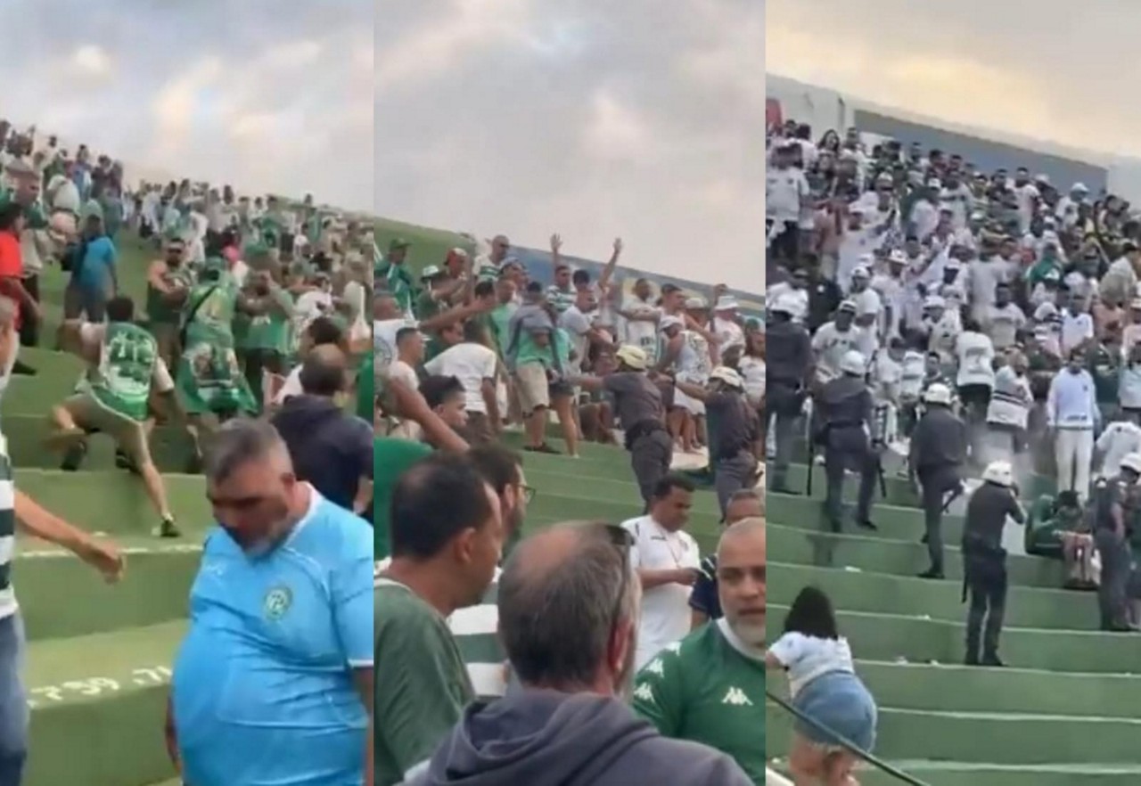 Confusão na arquibancada deixou feridos e paralisou jogo