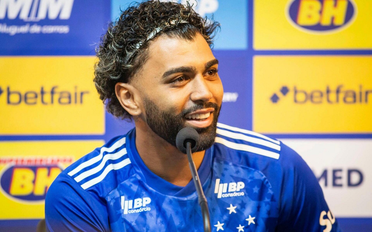 Apresentação do Gabigol no Cruzeiro. Foto: Fernando Moreno/AGIF (via AP)