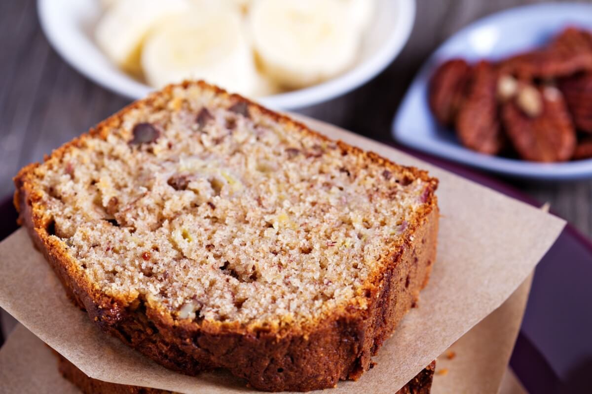 Bolo de amêndoas com banana