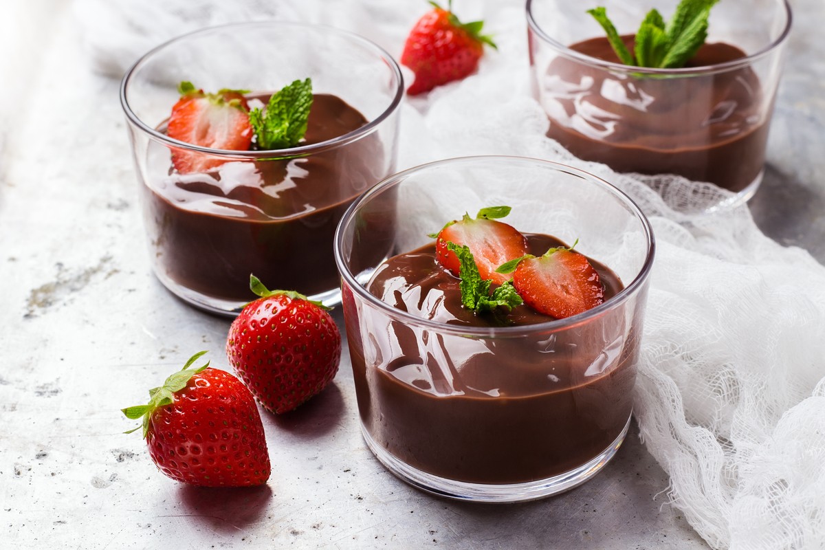 Creme de chocolate com morango