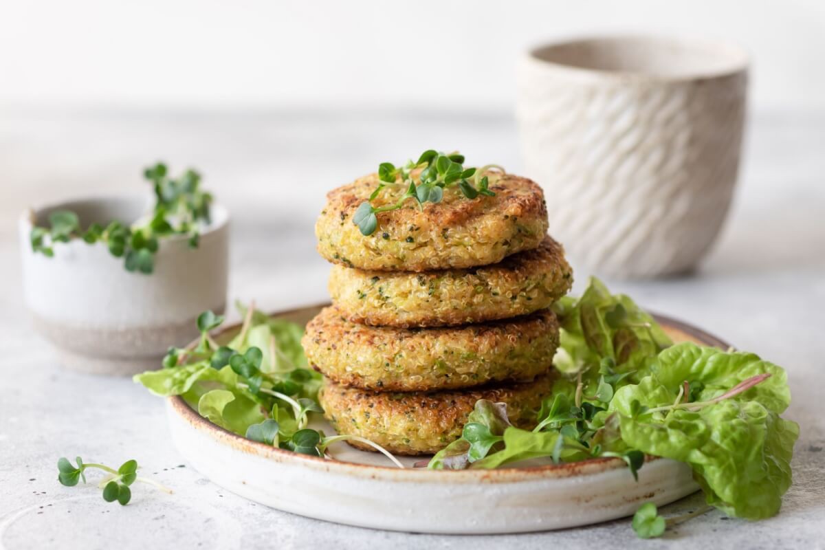 Hambúrguer de quinoa e chia