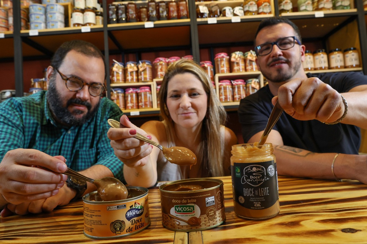Eduardo Girão, Carolina Daher e Leandro Dornas: jurados de O Tempo Provou edição doce de leite produzidos em MG
