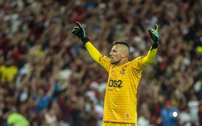 Diego Alves em Flamengo x Emelec, pela Libertadores 2019 (foto: AGIF)