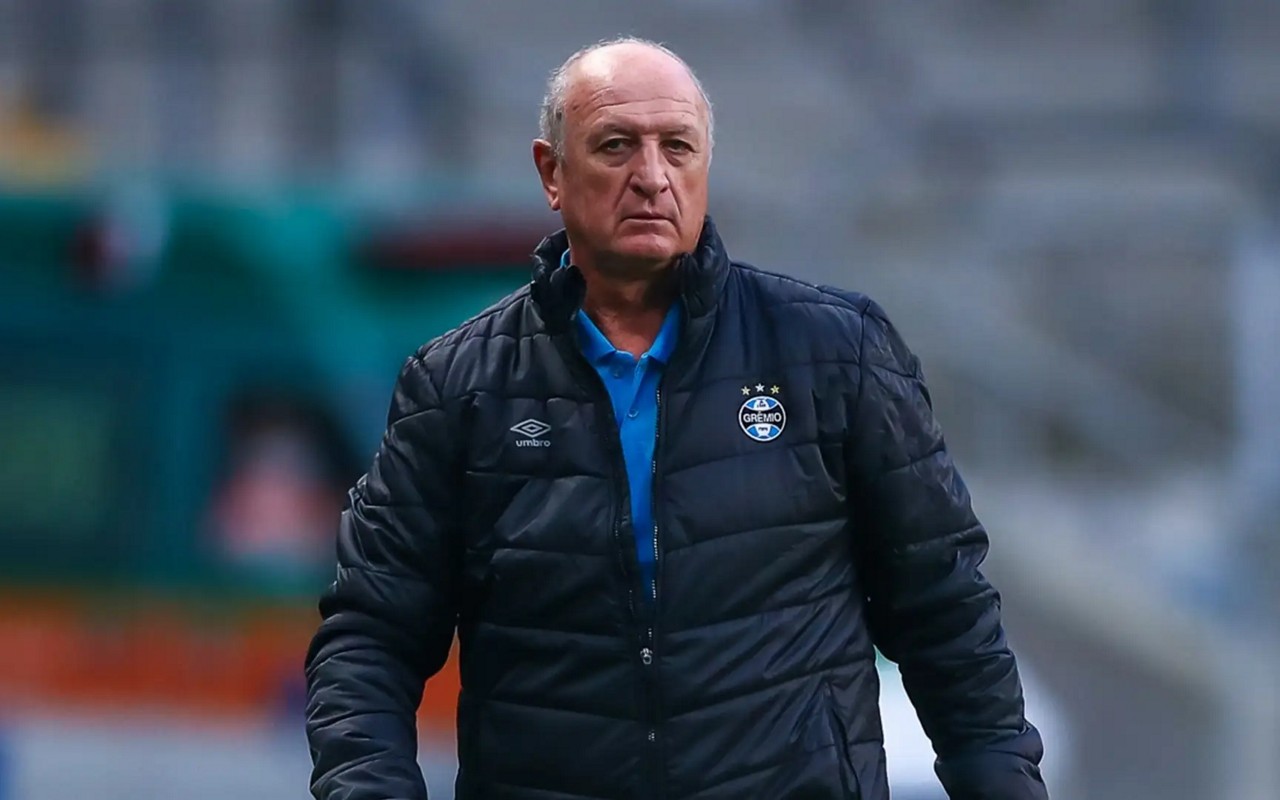 Última passagem de Felipão pelo Grêmio foi em 2021. (Foto: Lucas Uebel/Grêmio FBPA)