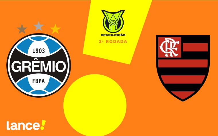 Grêmio e Flamengfo se enfrentam neste domingo (Foto: Arte/Lance!)