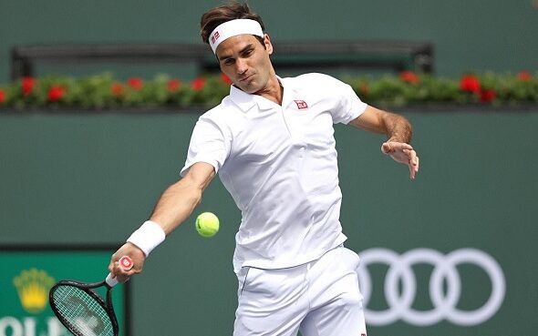 Federer em uma de suas partidas em Indian Wells, em 2019 (arquivo)