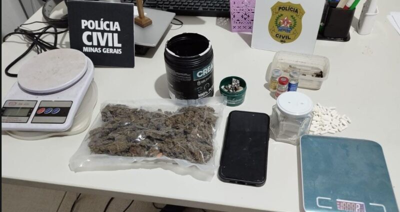 Homem é preso com drogas e anabolizantes pela Polícia Civil em Salinas