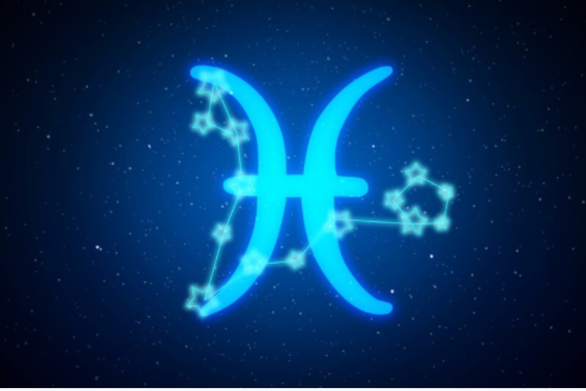 Representação do signo de Peixes e a constelação dele