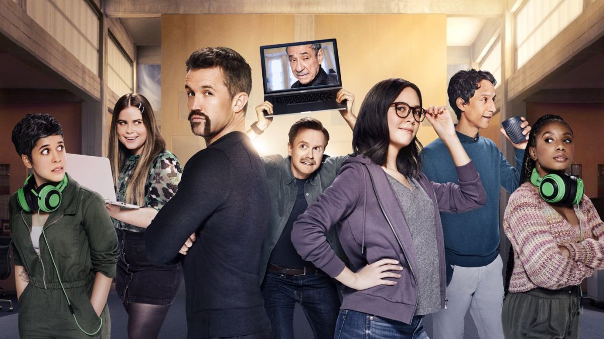 Os protagonistas da série: Rachel (Ashly Burch), Jo (Jessie Ennis), Ian (Rob McElhenney), David (David Hornsby), C.W. Longbottom (F. Murray Abraham), Poppy (Charlotte Nicdao), Brad (Danny Pudi) e Dana (Imani Hakim) em imagem promocional da segunda temporada.