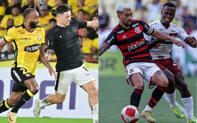 Quarta-feira será de jogos decisivos em São Paulo e no Rio de Janeiro (Foto: Marcos Pin/AFP/Lucas Merçon/Fluminense)
