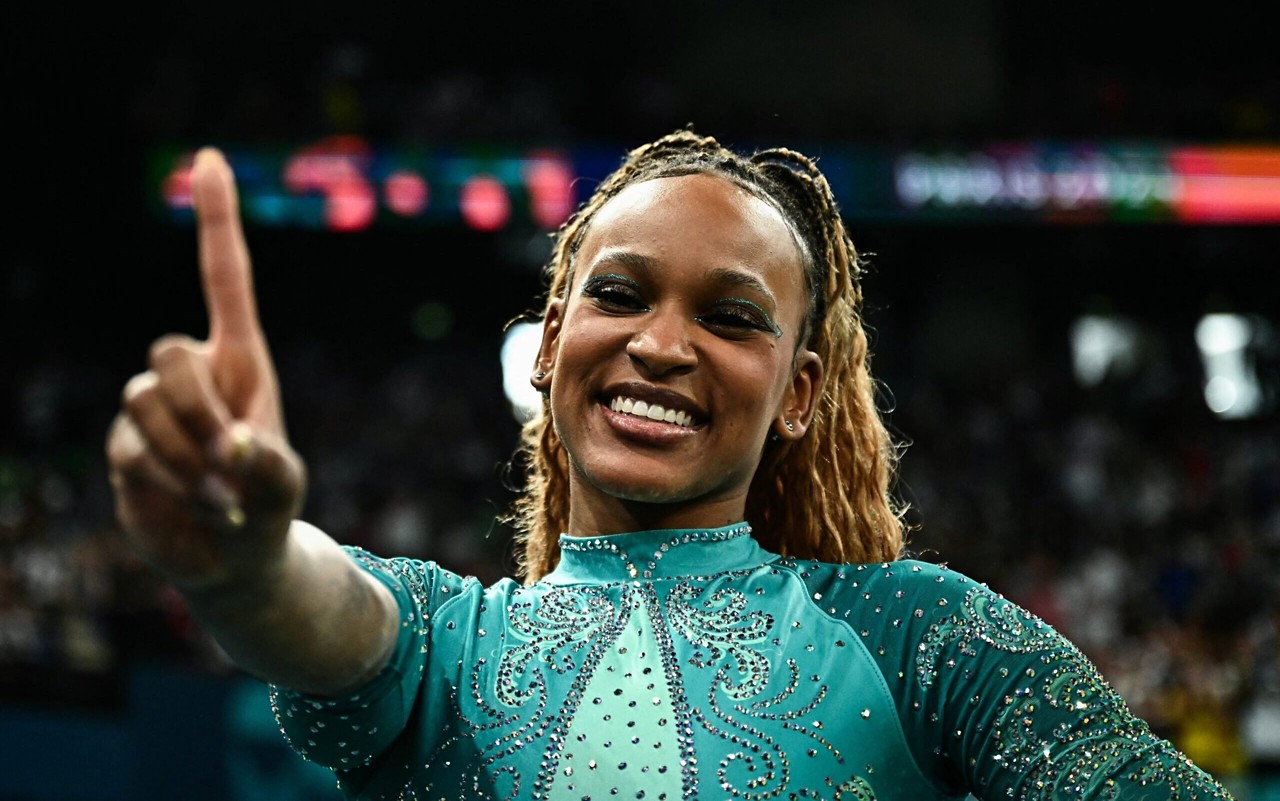 Rebeca Andrade nas Olimpíadas de Paris 2024 (Foto: Gabriel BOUYS / AFP)