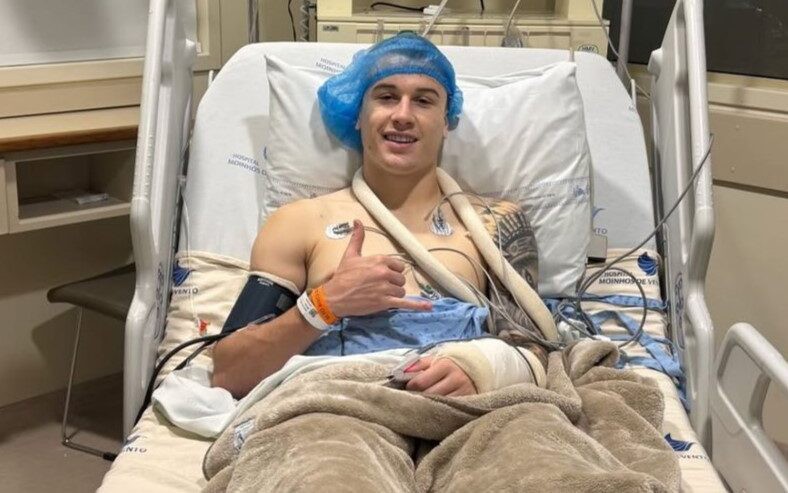 Igor Serrote após passar por cirurgia no punho esquerdo. (Foto: Reprodução/Instagram)