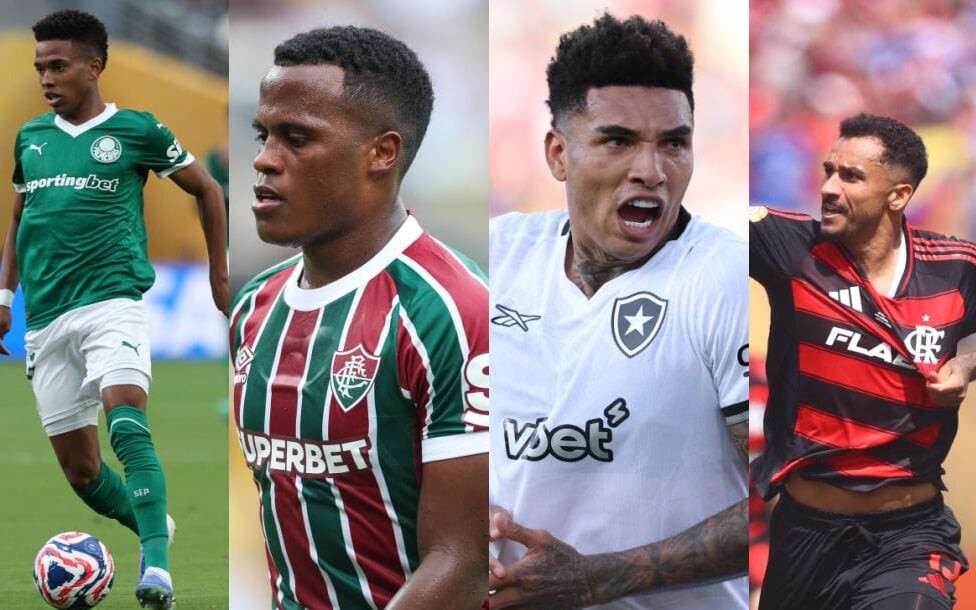 Palmeiras, Fluminense, Botafogo e Flamengo (Fotos: Cesar Greco/Marcelo Gonçalves/Vitor Silva/Gilvan de Souza)