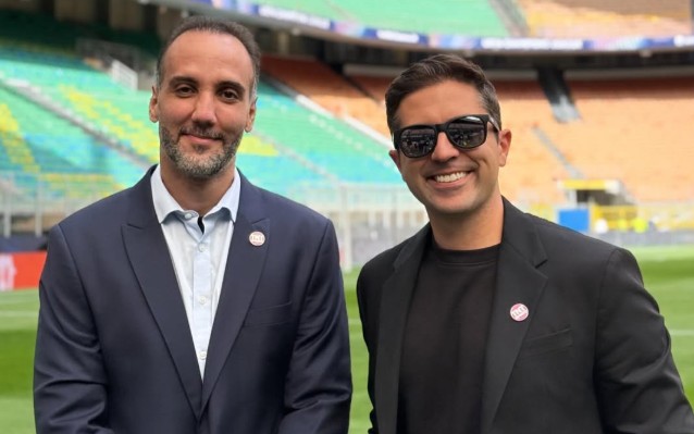 Jorge Iggor e Arthur Quezada em transmissão da Champions League (Foto: Reprodução)
