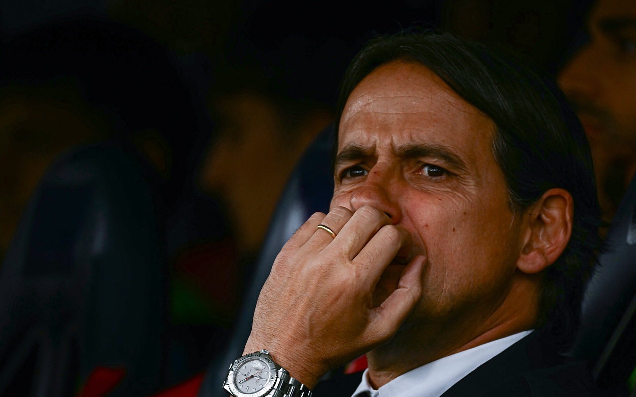 Simone Inzaghi no comando da Inter de Milão (Foto: Filippo Monteforte/AFP)