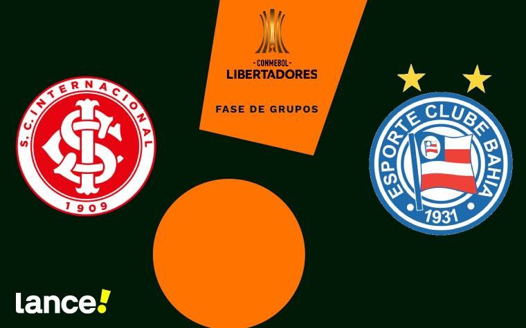 Internacional e Bahia se enfrentam pela Libertadores (Foto: Arte/Lance)