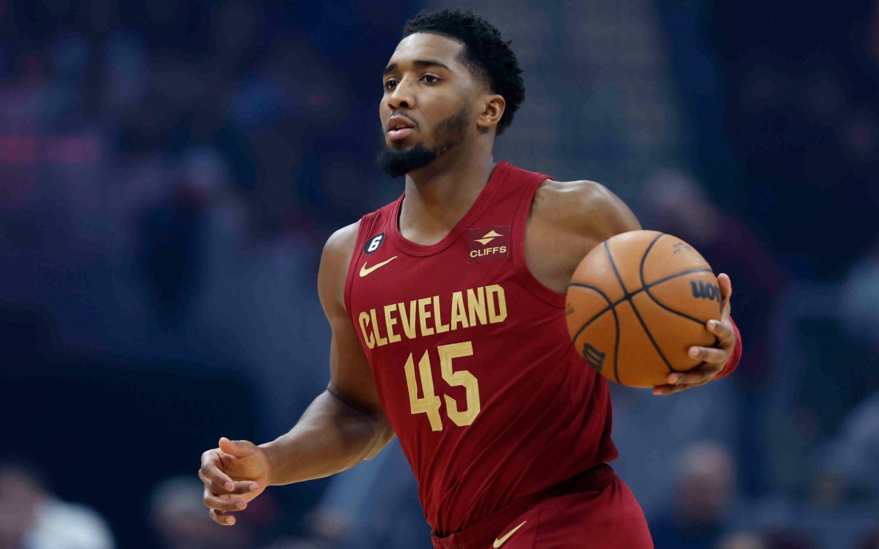 Donovan Mitchell, do Cleveland Cavaliers, em ação contra o Indiana Pacers (Foto: AP Photo/Ron Schwane)