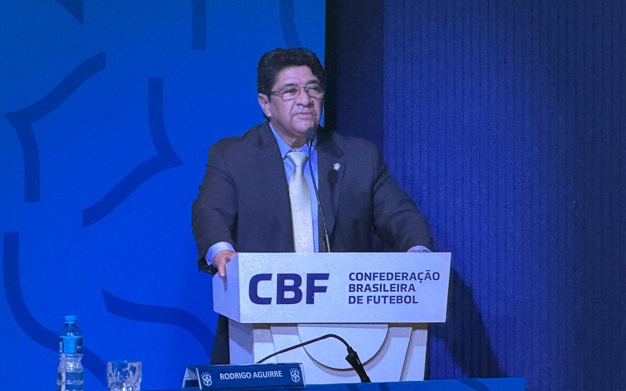 Ednaldo durante evento da CBF (Foto: Lucas Bayer/Lance!)