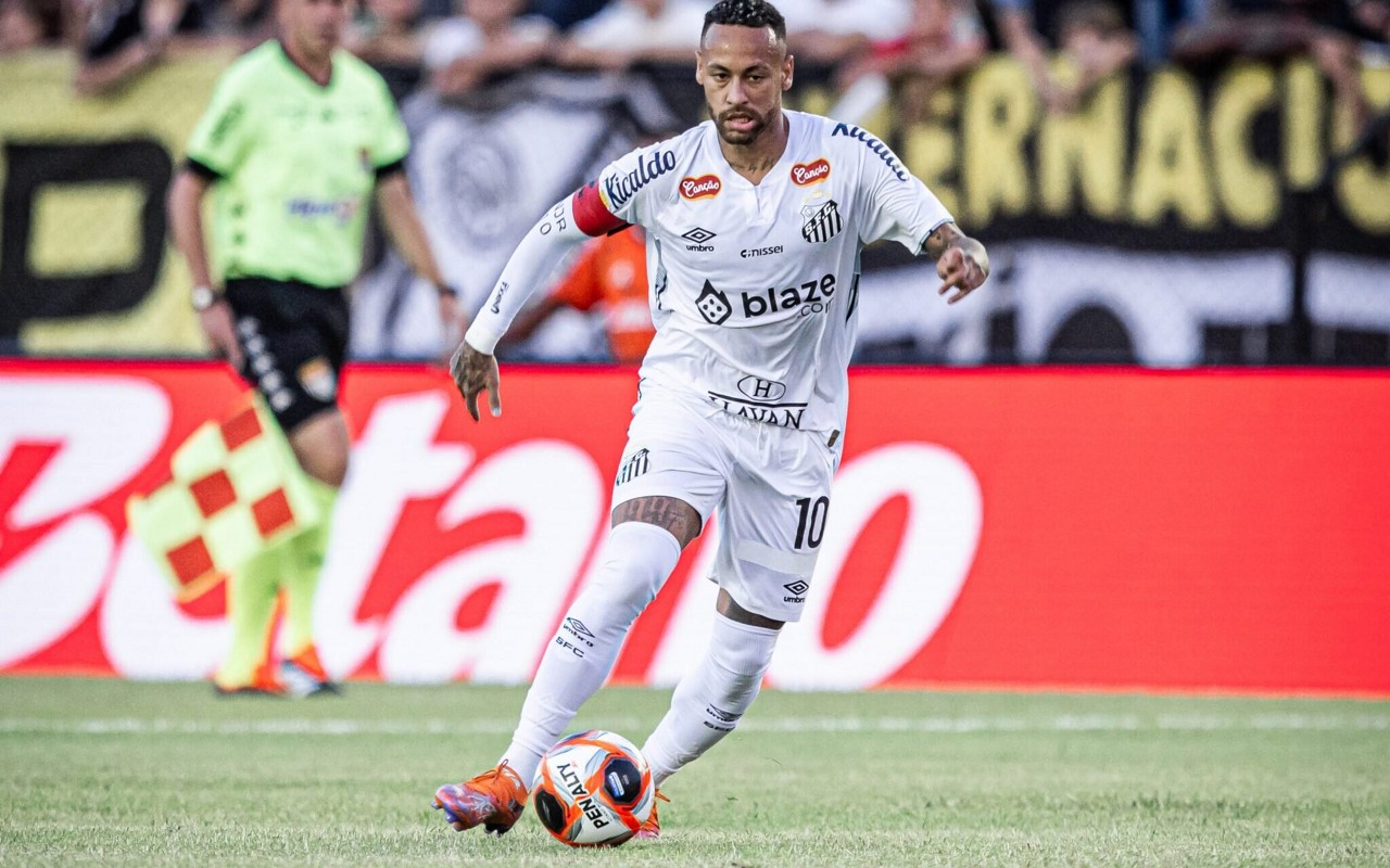 Neymar durante a vitória do Santos por 3 a 0 no Paulistão (Foto: Raul Baretta/ Santos FC.)