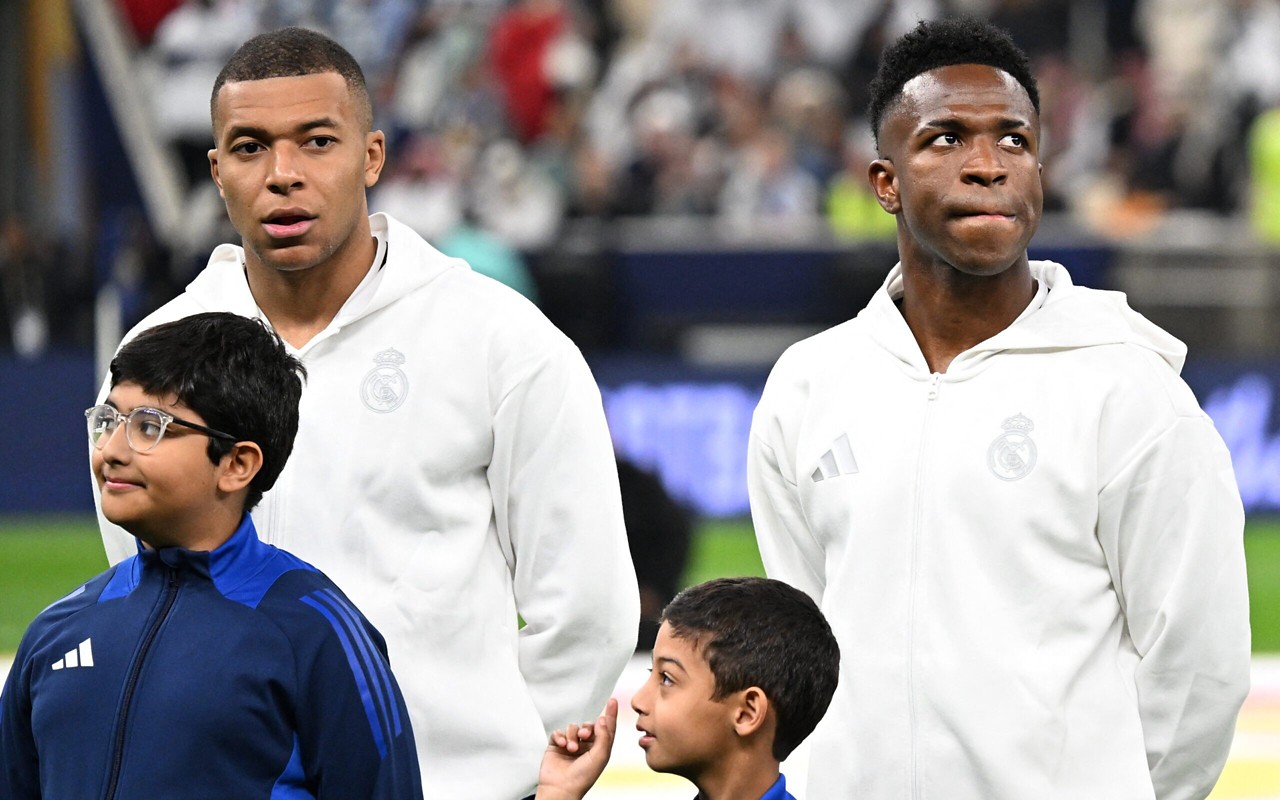 Mbappé e Vini Jr são as esperanças do Real Madrid no Mundial de Clubes (Foto: Mahmud Hams/AFP)
