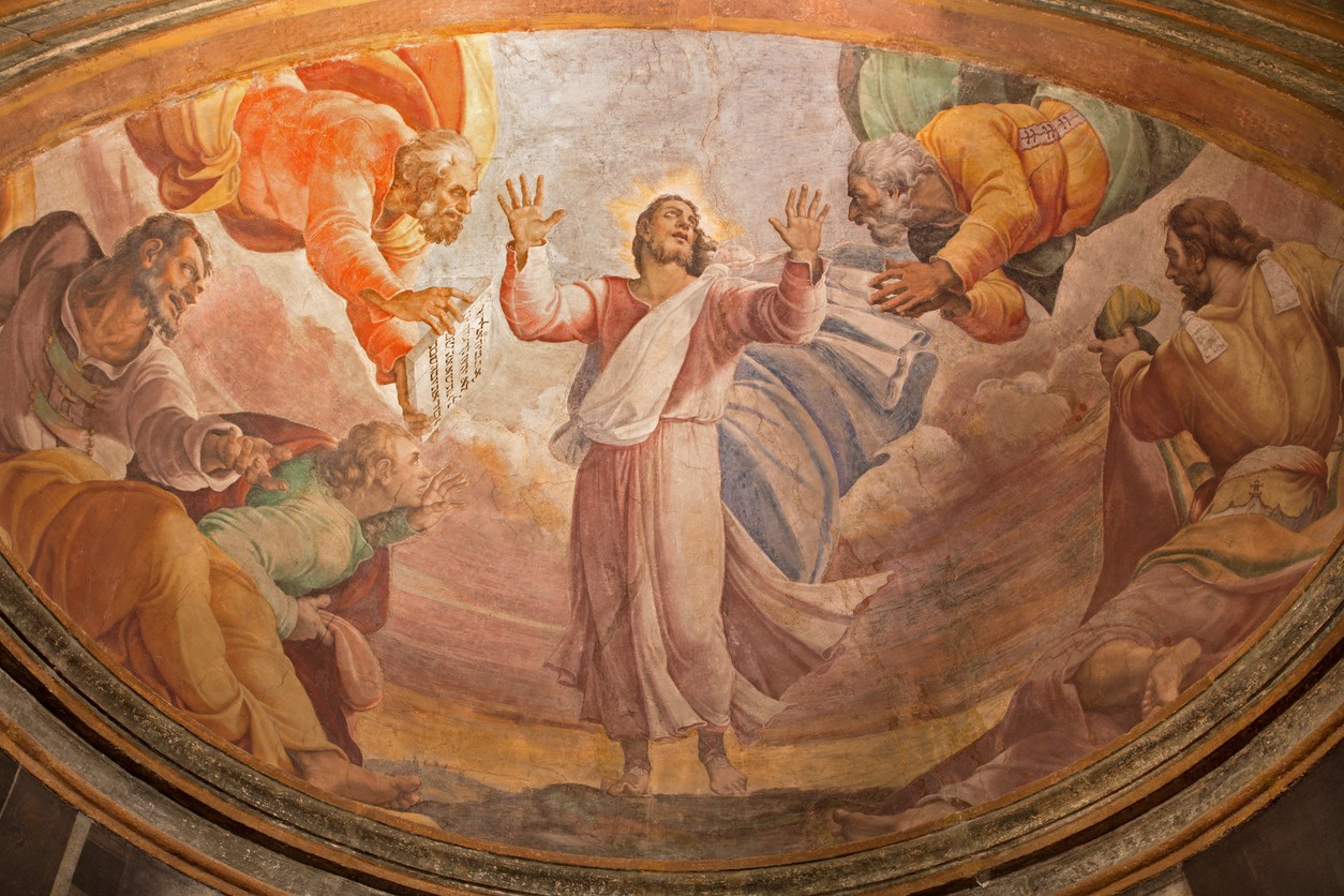 Jesus e os apóstolos no Monte Tabor