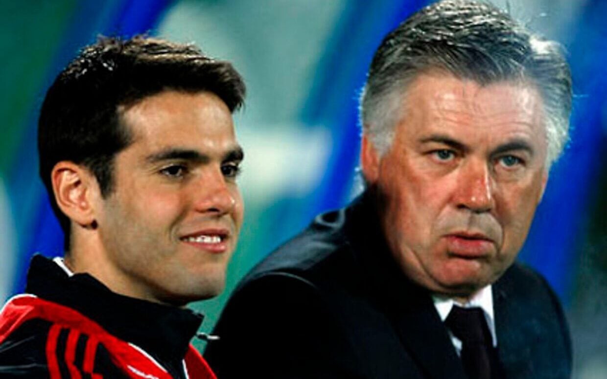 Kaká foi treinado por Carlo Ancelotti no Milan (Foto: AFP)