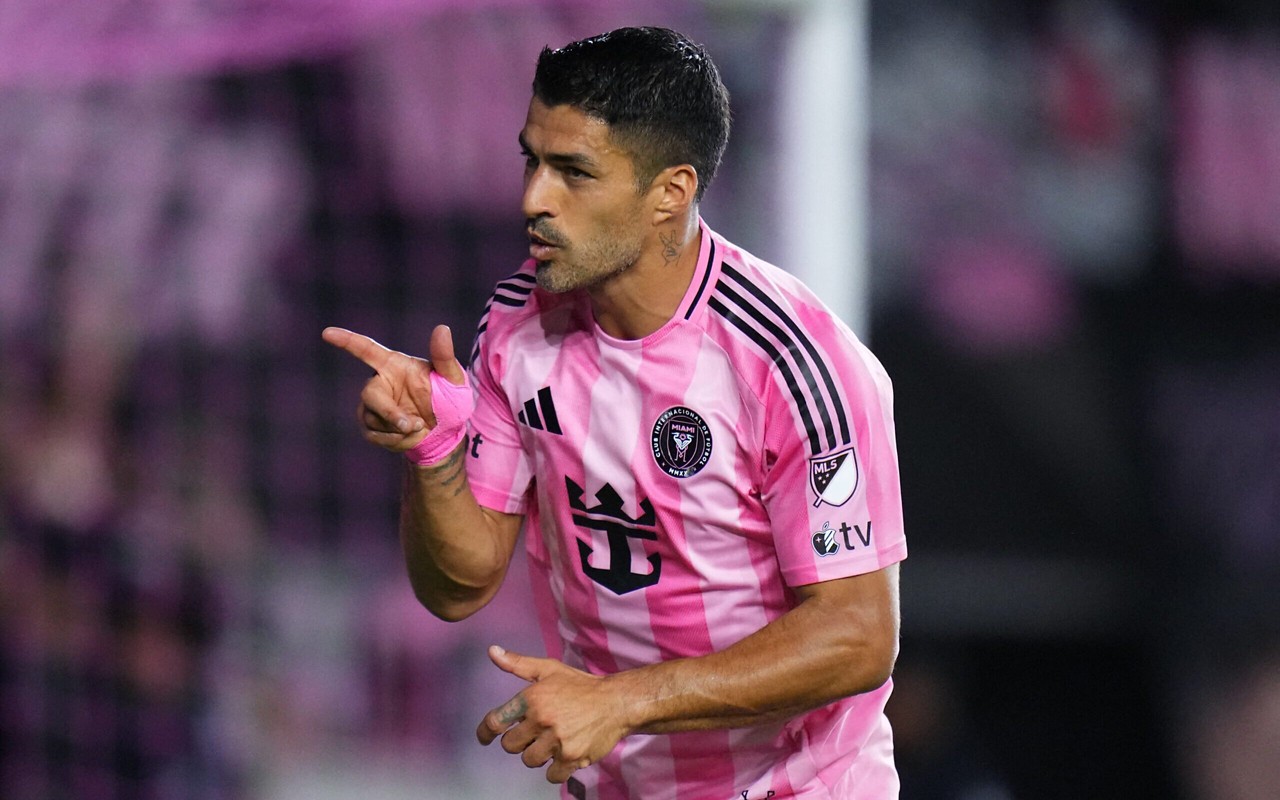 Luis Suárez foi destaque do primeiro tempo entre Inter Miami e Palmeiras (Foto: Rich Storry/Getty Images via AFP)