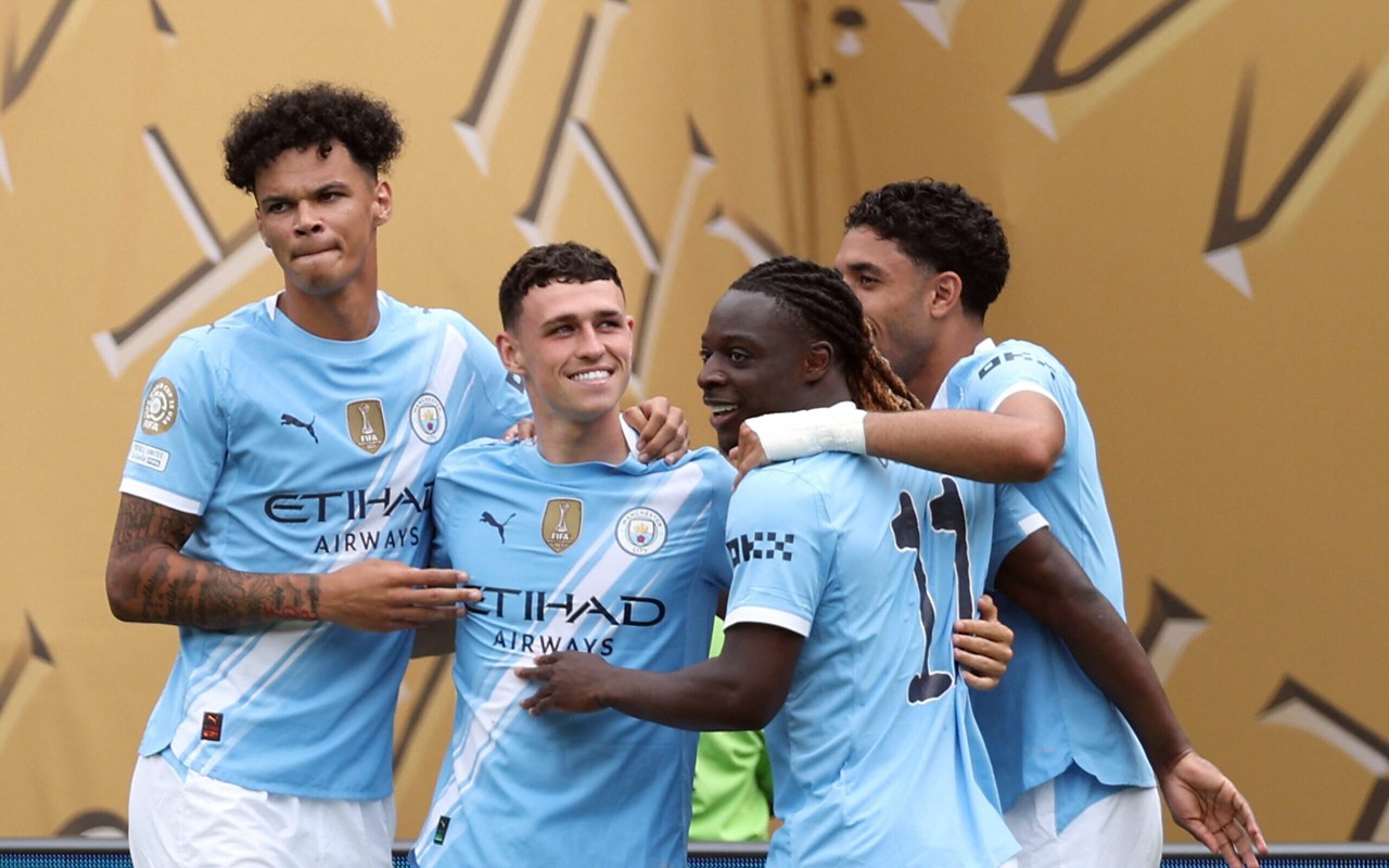 Foden fez o primeiro gol do Manchester City no Mundial (Foto: CHARLY TRIBALLEAU/AFP)