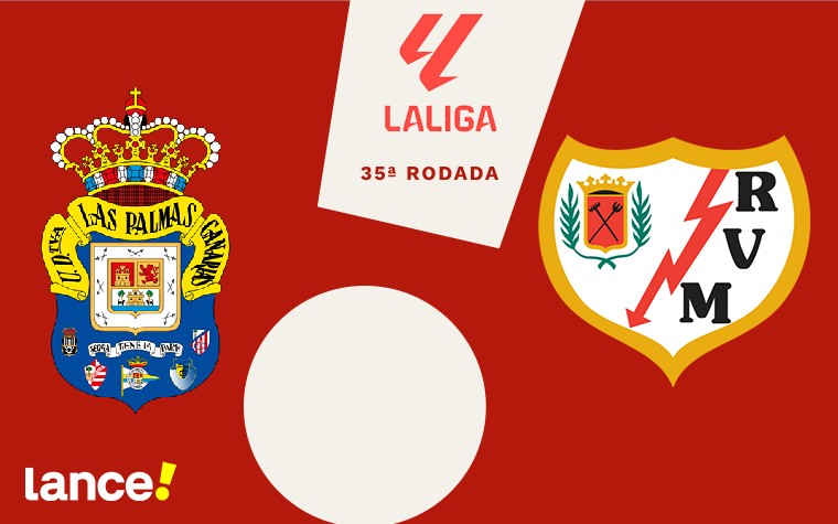Las Palmas x Rayo Vallecano pela 35ª rodada de La Liga (Foto: Arte/Lance!)