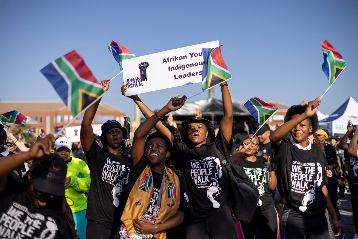 Manifestação "We the People Walk", em Johannesburg, na África do Sul (foto Roberta Ciuccio /AFP)