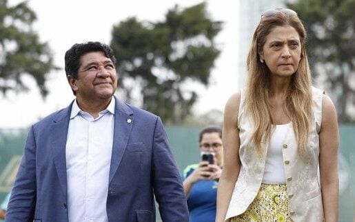 Leila Pereira, presidente do Palmeiras, ao lado de Ednaldo Rodrigues (Foto: Rafael Ribeiro/ CBF)