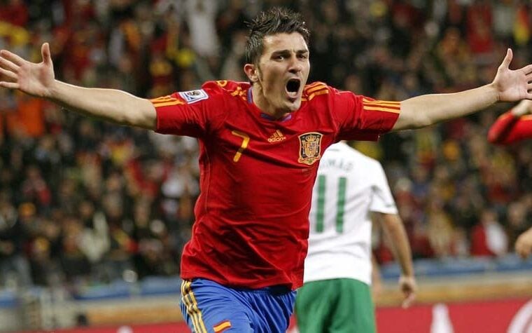 David Villa em ação pela Espanha (Foto: Juan Carlos Cárdenas / Arquivo Lance!)
