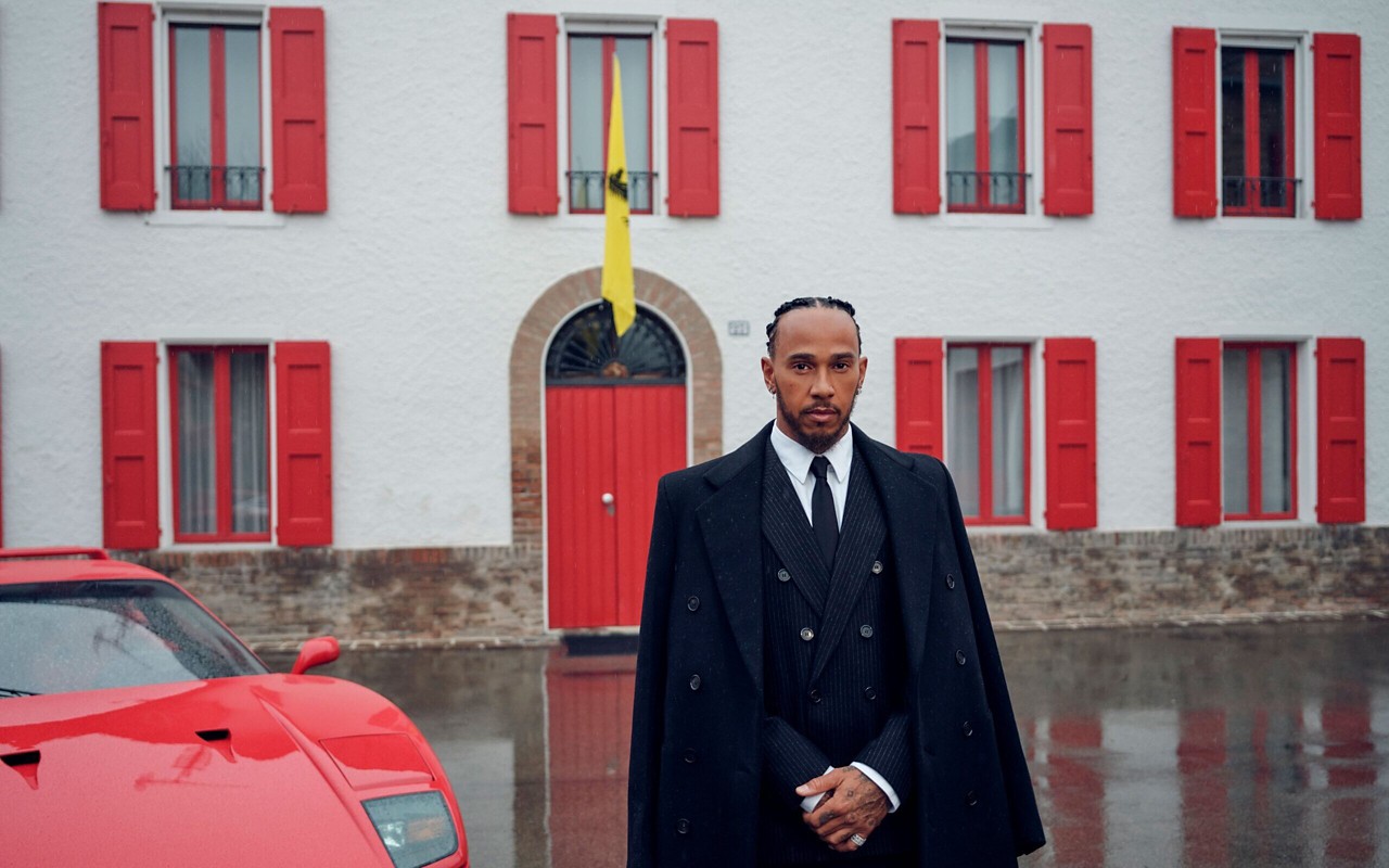 Hamilton em seu primeiro dia como piloto da Ferrari (Foto: Ferrari)