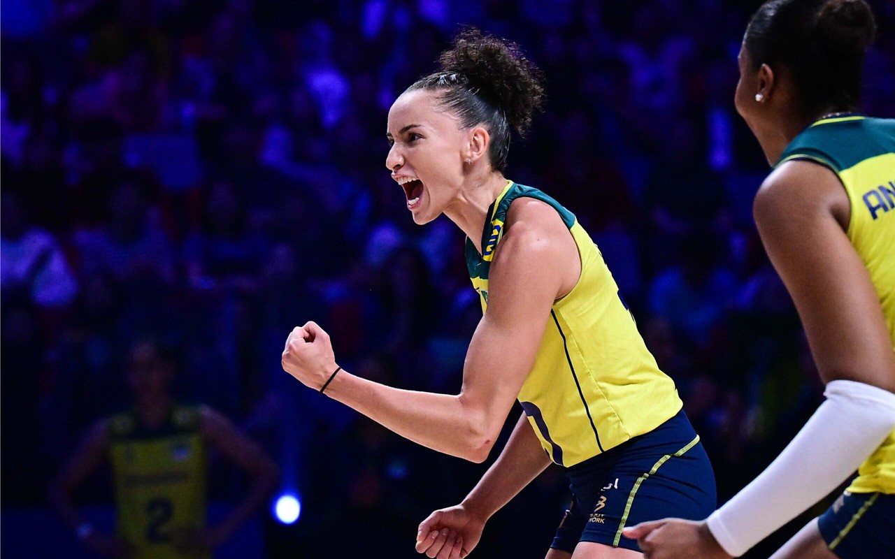 Gabi Guimarãs na Liga das Nações 2024. (Foto: FIVB)