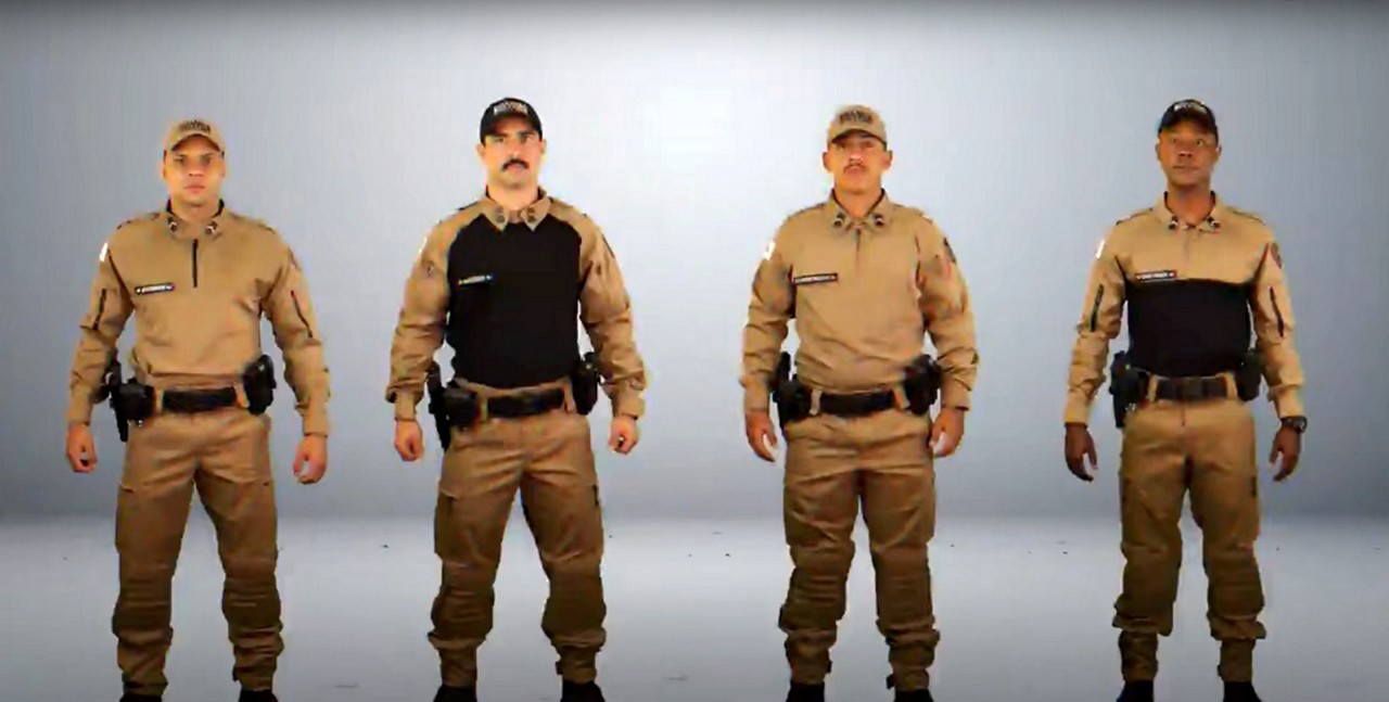 Estão em votação os quatro novos modelos de fardas, para que a tropa eleja aquele que melhor lhe parece adequado para trabalhar