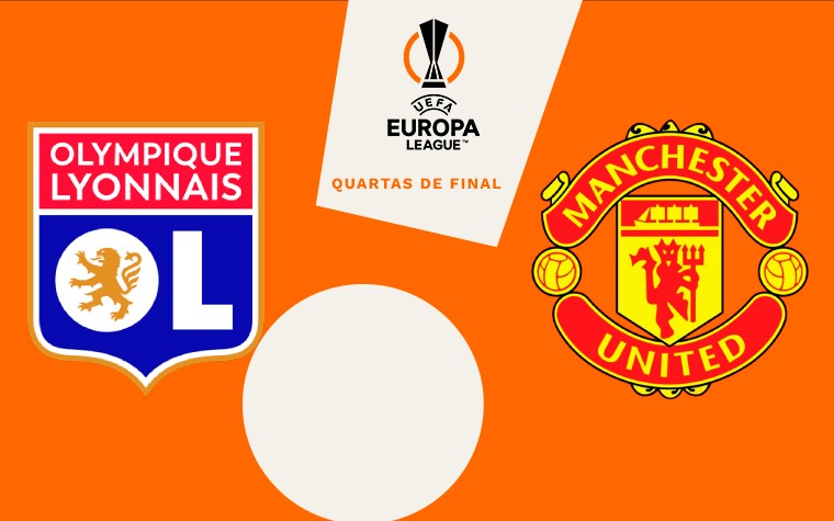Lyon x Manchester United pelas quartas da Europa League (Foto: Arte/Lance!)
